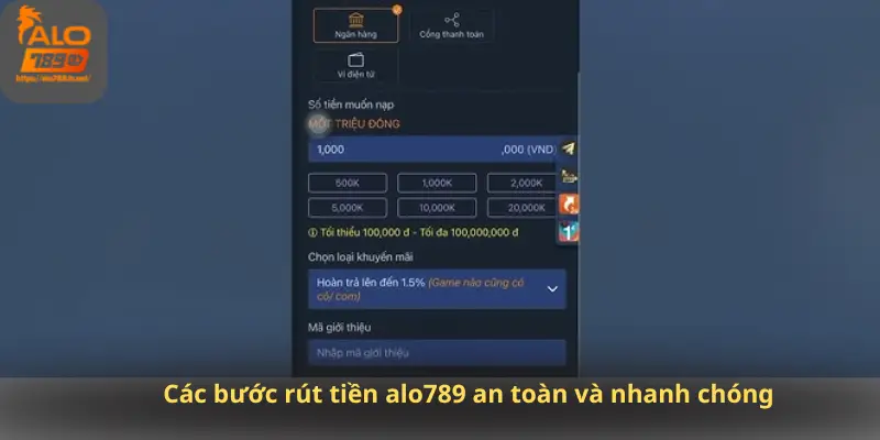 Các bước rút tiền alo789 an toàn và nhanh chóng